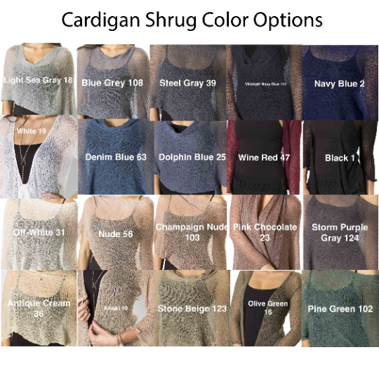 Summer Knit Cardigan Bolero Shrug Cover  Color Options | Bali Prema