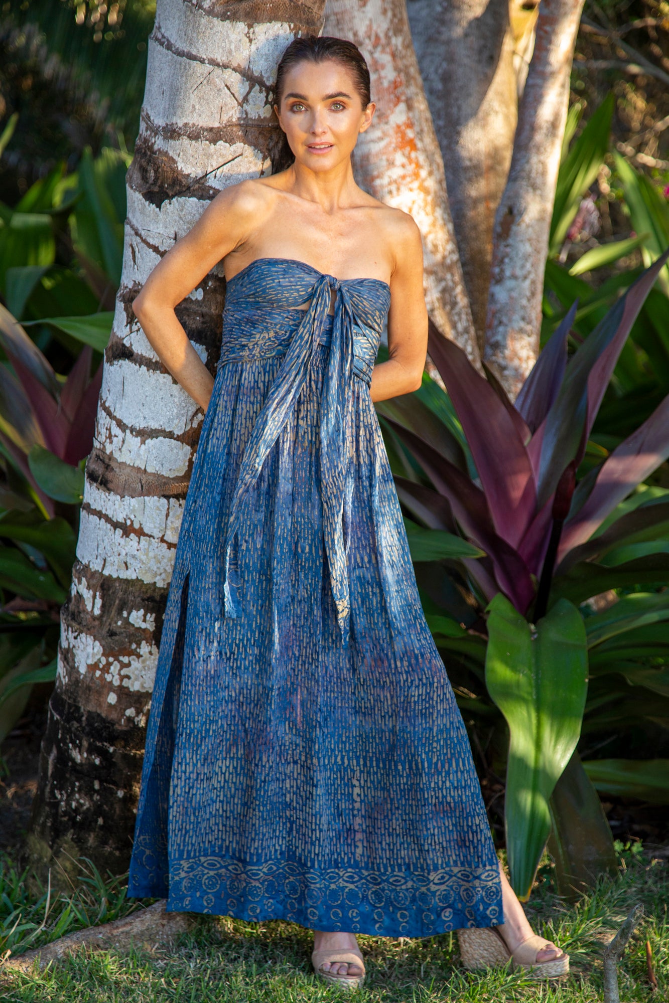 Tammy Infinity Dress in Batik Denim Rainbow – Bali Prema
