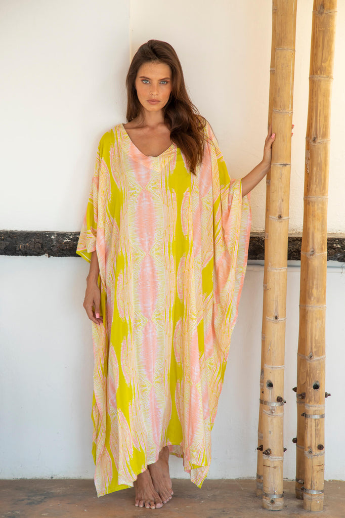 Grace Kelly Kaftan Dress in Sumba Yellow