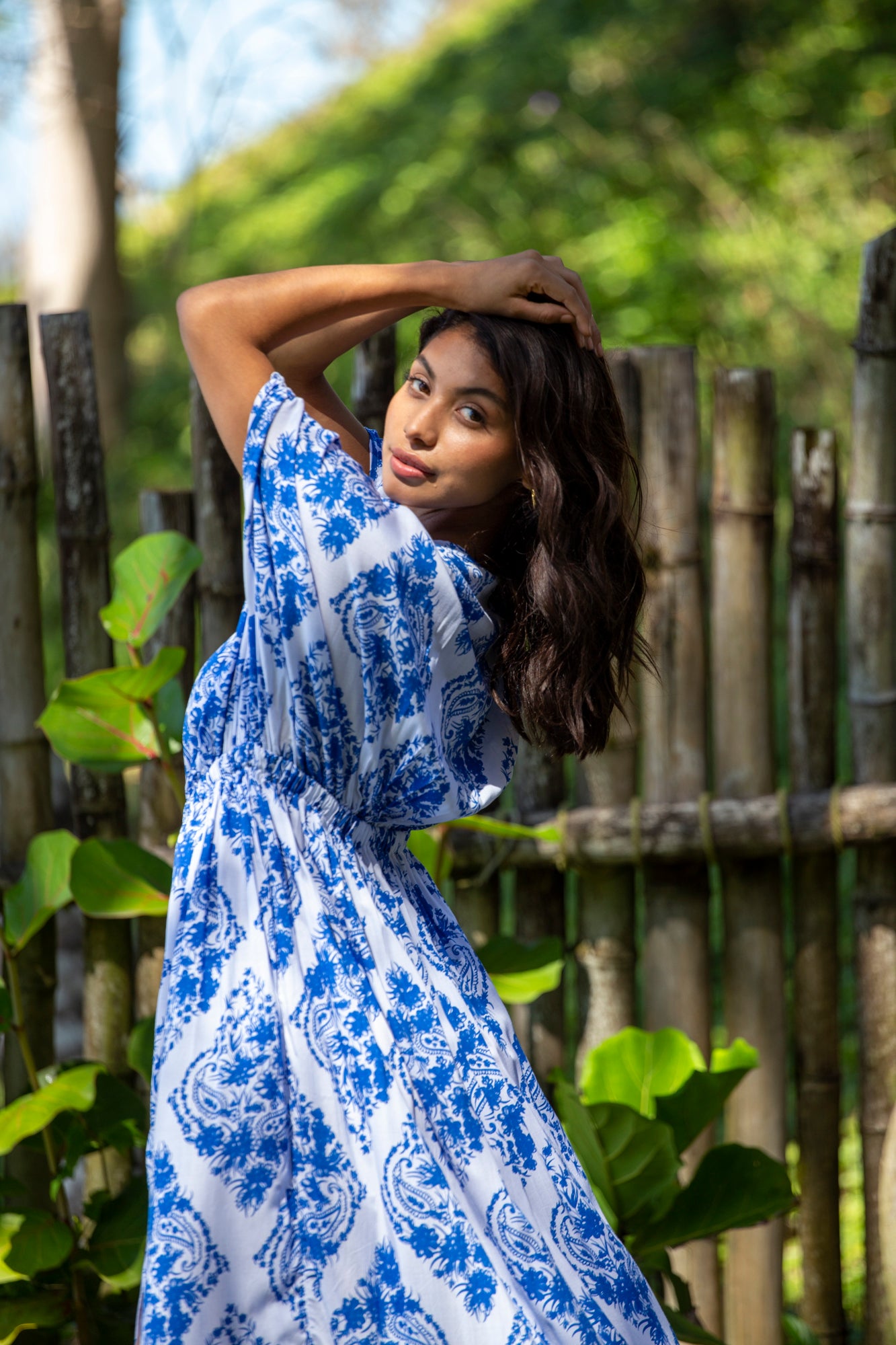 blue diamond dress Amy Kimono Dress in Premium St Johns Blue Diamond – Bali Prema