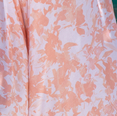 Ava Gardner Kimono Robe Wrap Dress in Oahu Peach Floral | SWATCH
